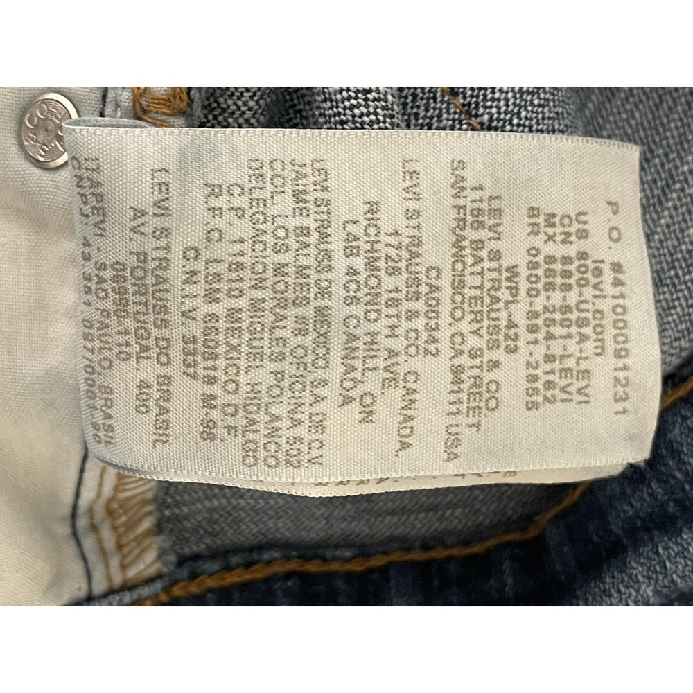 Levis 515 Jeans Womens 8 Blue Boot‎ Cut Stretch Denim Distressed Raw Hem Classic - Picture 13 of 14